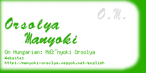 orsolya manyoki business card